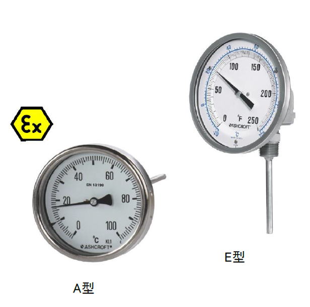 A型、E型　バイメタル式温度計